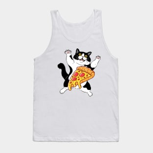 Funny Crazy Foodie Fast Food Lover Pizza Cat Tank Top